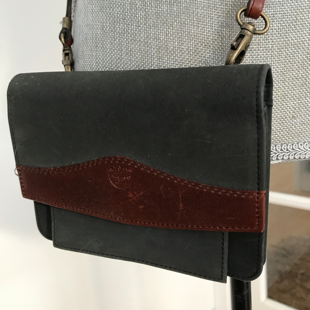 New Vintage Black Leather Timberland Handbag